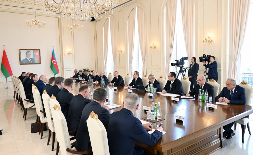 President Ilham Aliyev, President Aleksandr Lukashenko hold expanded meeting (PHOTO/VIDEO)