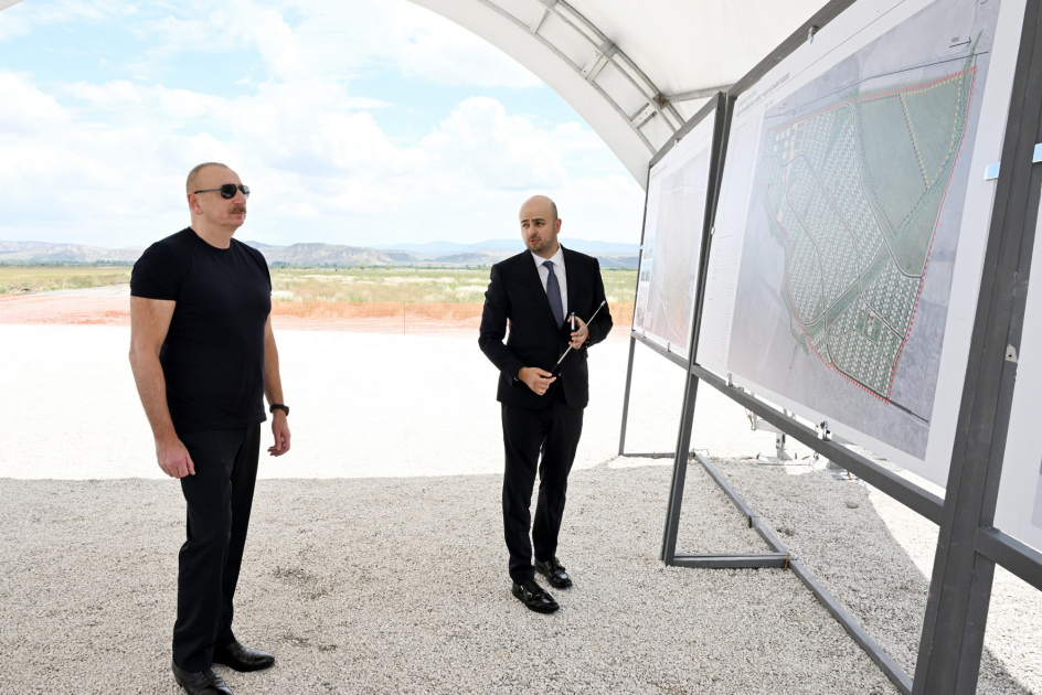 President Ilham Aliyev lays foundation stone for Boyuk Marjanli village in Jabrayil district (PHOTO/VIDEO)