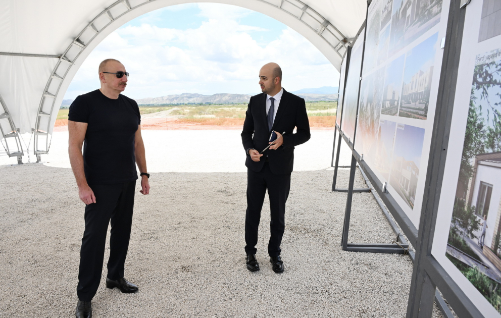 President Ilham Aliyev lays foundation stone for Boyuk Marjanli village in Jabrayil district (PHOTO/VIDEO)