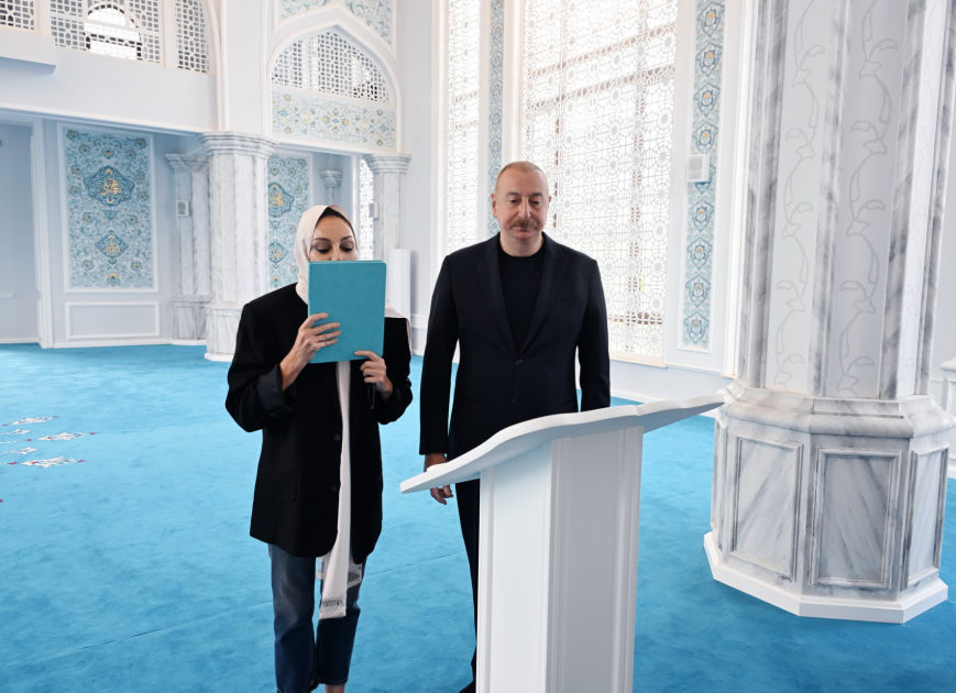 President Ilham Aliyev, First Lady Mehriban Aliyeva attend inauguration of Zangilan Mosque (PHOTO/VIDEO)