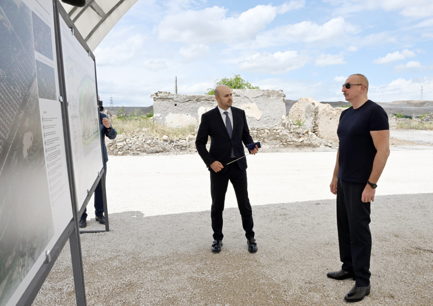 President Ilham Aliyev lays foundation stone for Karhulu village in Jabrayil district (PHOTO/VIDEO)