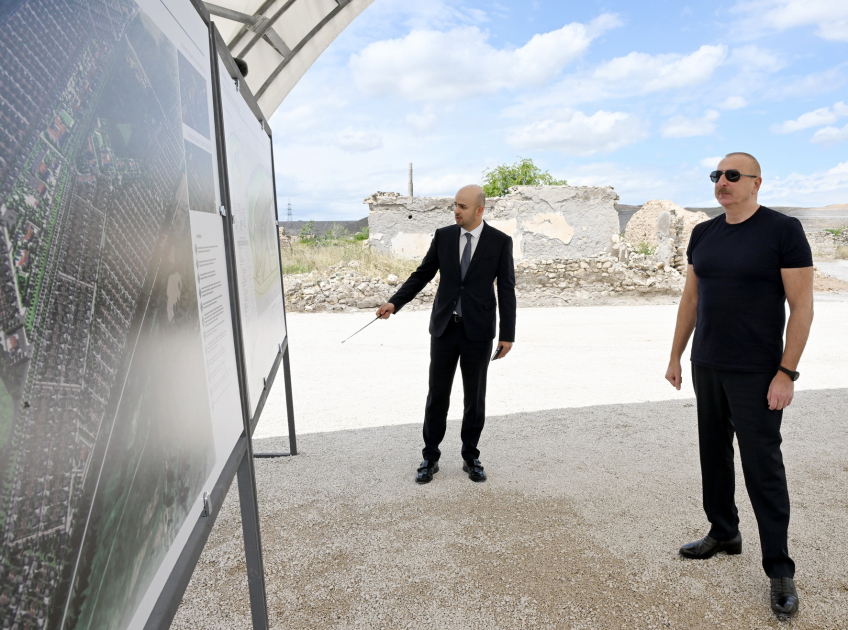 President Ilham Aliyev lays foundation stone for Karhulu village in Jabrayil district (PHOTO/VIDEO)