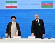 President Ilham Aliyev, President Ebrahim Raisi attend ceremony to commission "Khudafarin" hydroelectric complex and inaugurate "Giz Galasi" hydroelectric complex (PHOTO/VIDEO)