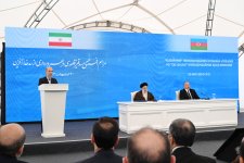President Ilham Aliyev, President Ebrahim Raisi attend ceremony to commission "Khudafarin" hydroelectric complex and inaugurate "Giz Galasi" hydroelectric complex (PHOTO/VIDEO)