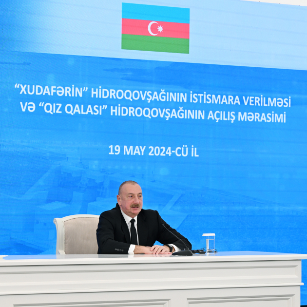 President Ilham Aliyev, President Ebrahim Raisi attend ceremony to commission "Khudafarin" hydroelectric complex and inaugurate "Giz Galasi" hydroelectric complex (PHOTO/VIDEO)
