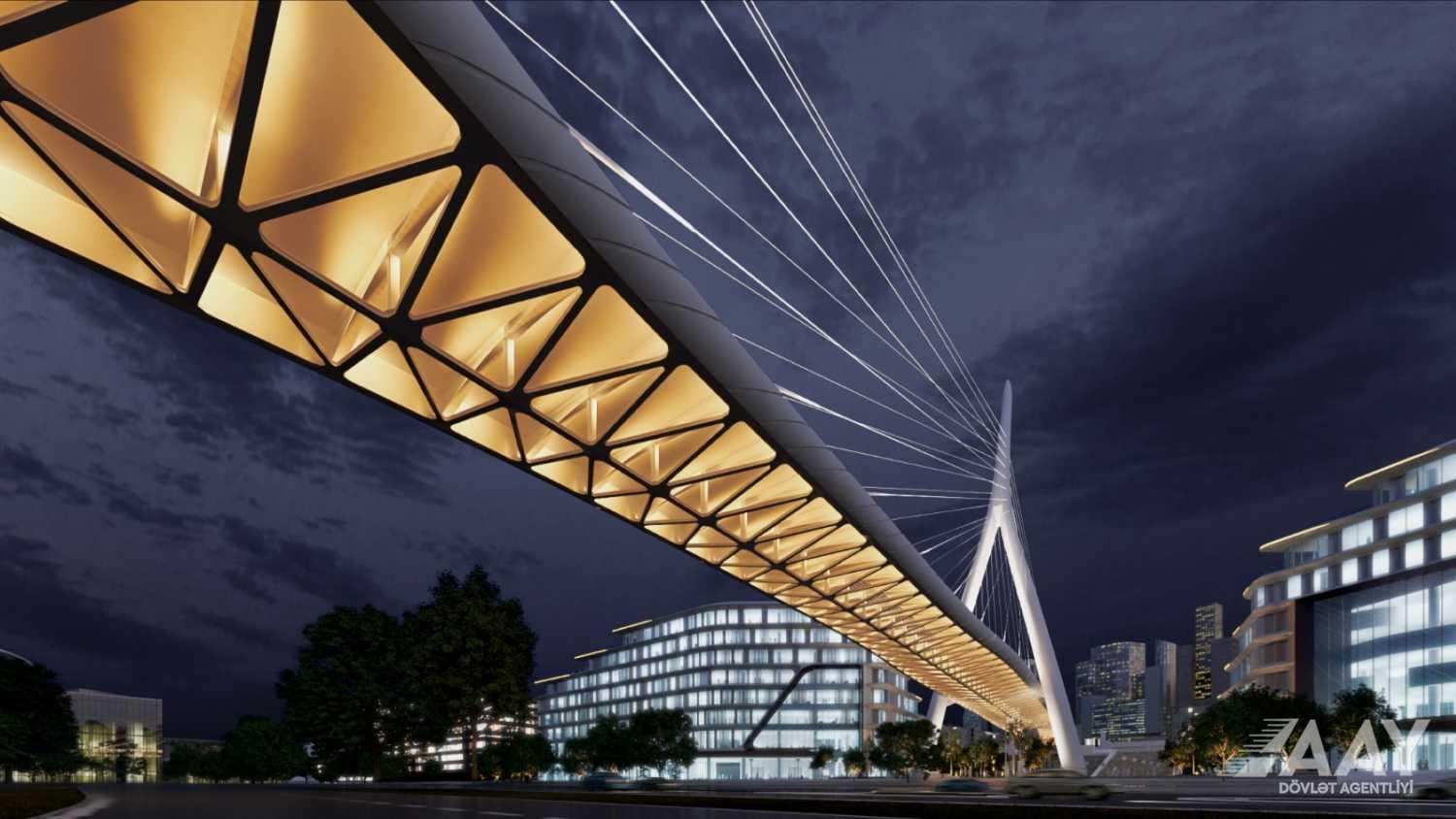 Azerbaijan's Baku sees construction of unique pedestrian bridge (PHOTO)