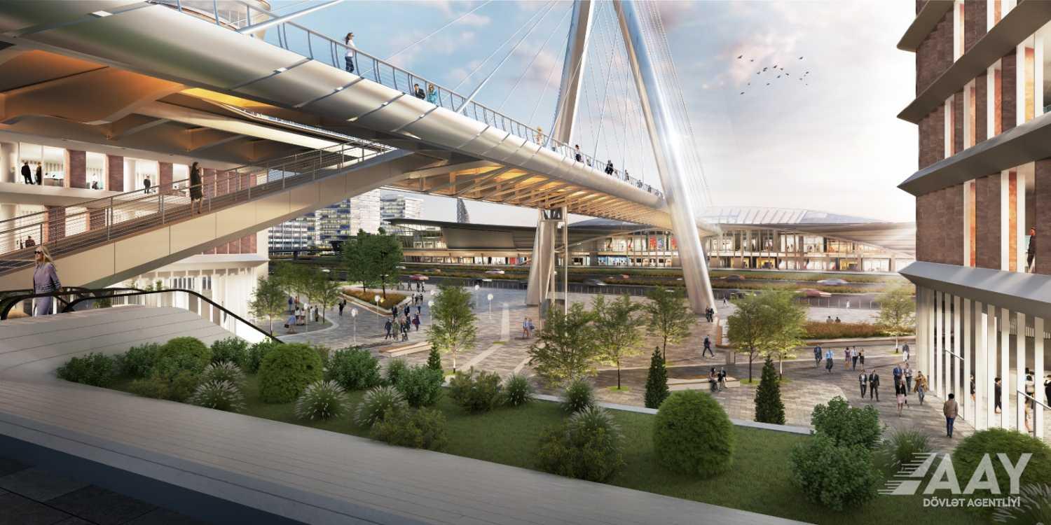Azerbaijan's Baku sees construction of unique pedestrian bridge (PHOTO)