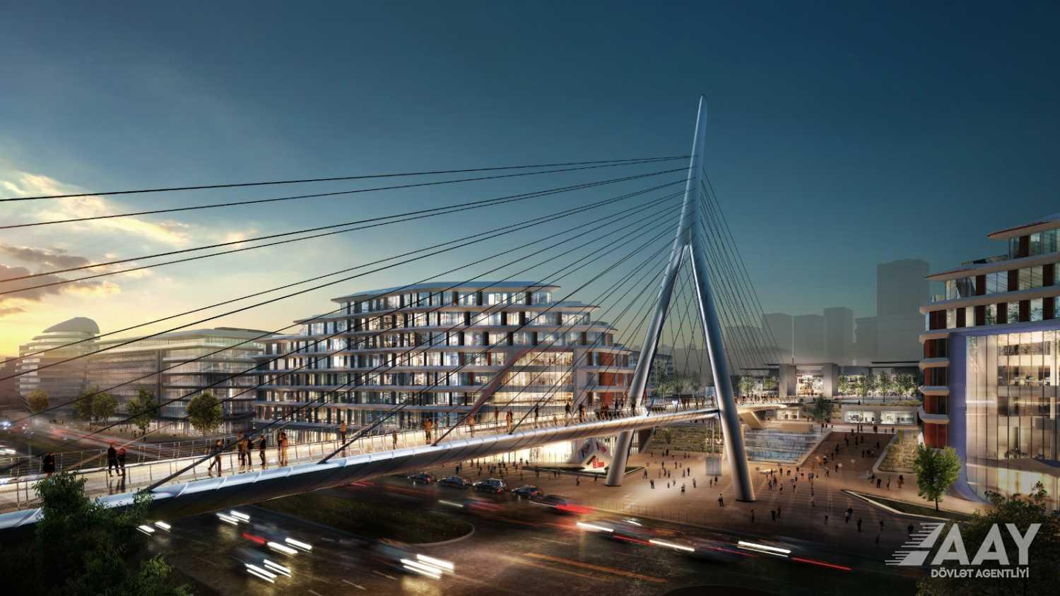 Azerbaijan's Baku sees construction of unique pedestrian bridge (PHOTO)