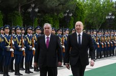 Baku hosts official welcome ceremony for President of Tajikistan (PHOTO)