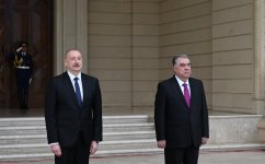 Baku hosts official welcome ceremony for President of Tajikistan (PHOTO)