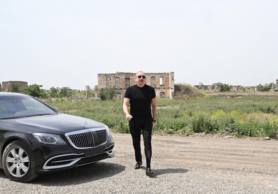President Ilham Aliyev lays foundation of Gulluja village in Aghdam district (PHOTO/VIDEO)