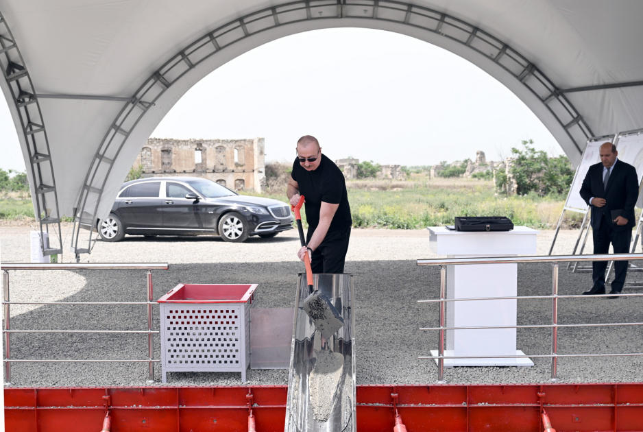 President Ilham Aliyev lays foundation of Gulluja village in Aghdam district (PHOTO/VIDEO)