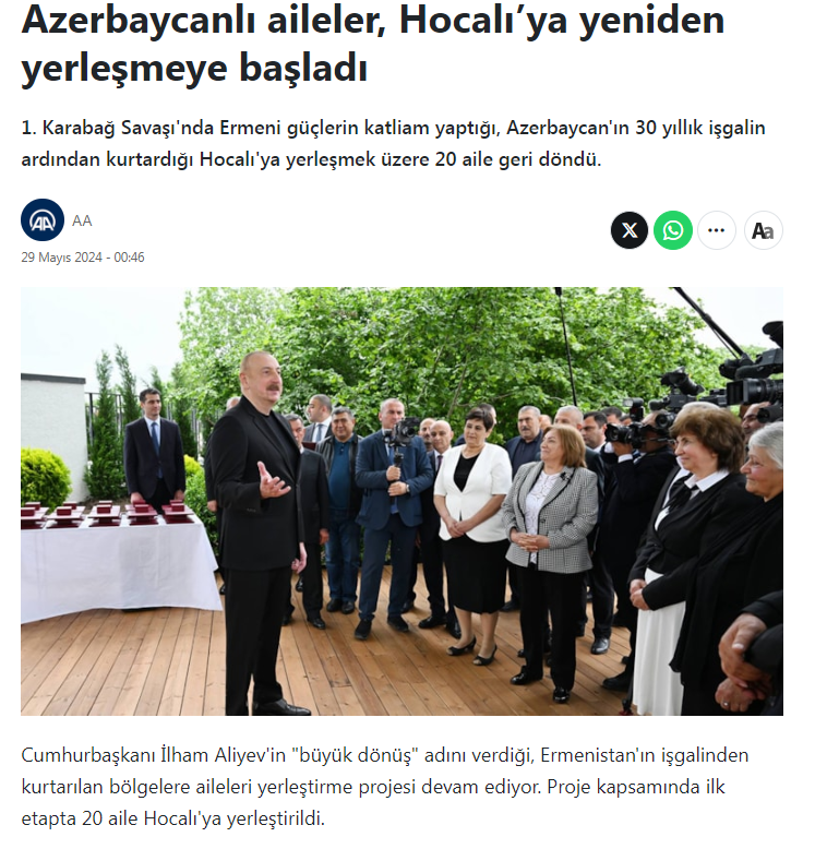 Top Turkish media cover President Ilham Aliyev and First Lady Mehriban Aliyeva's Khojaly visit (PHOTO)