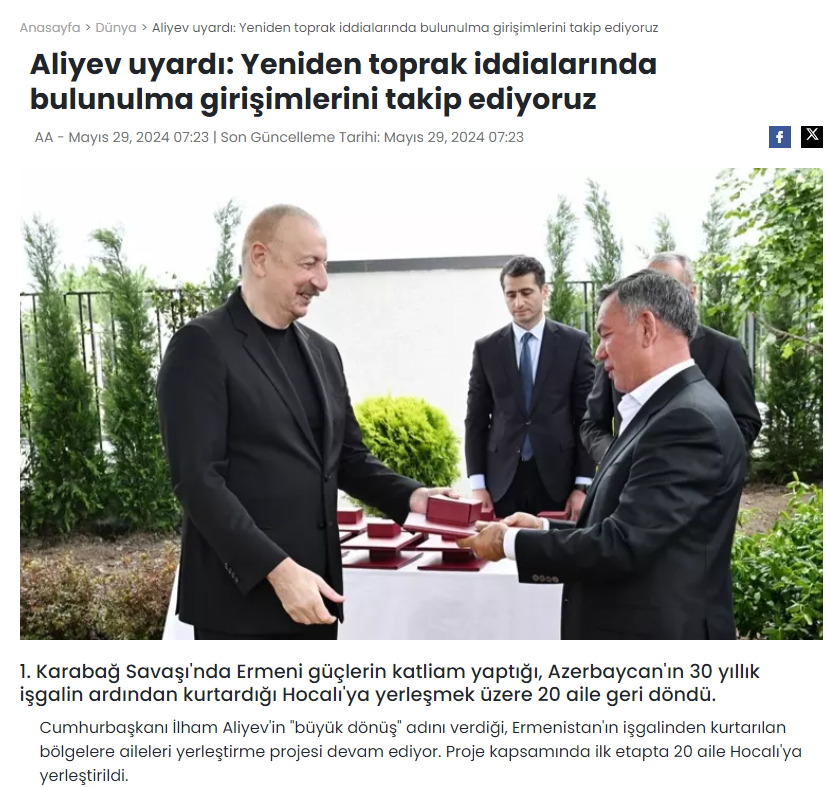 Top Turkish media cover President Ilham Aliyev and First Lady Mehriban Aliyeva's Khojaly visit (PHOTO)