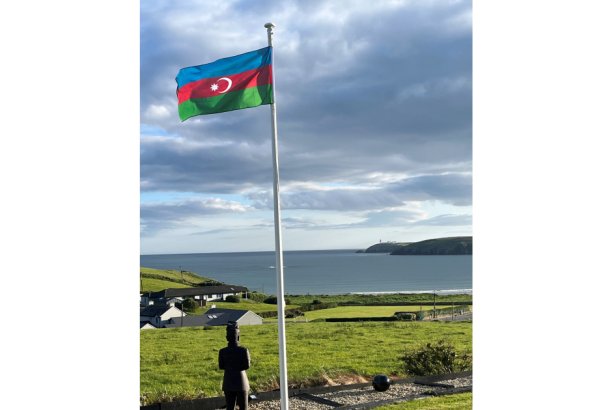 Azerbaijani flag wavers in Ireland