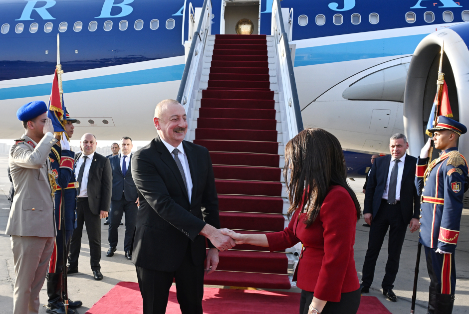 President Ilham Aliyev arrives in Egypt on official visit (PHOTO/VIDEO)