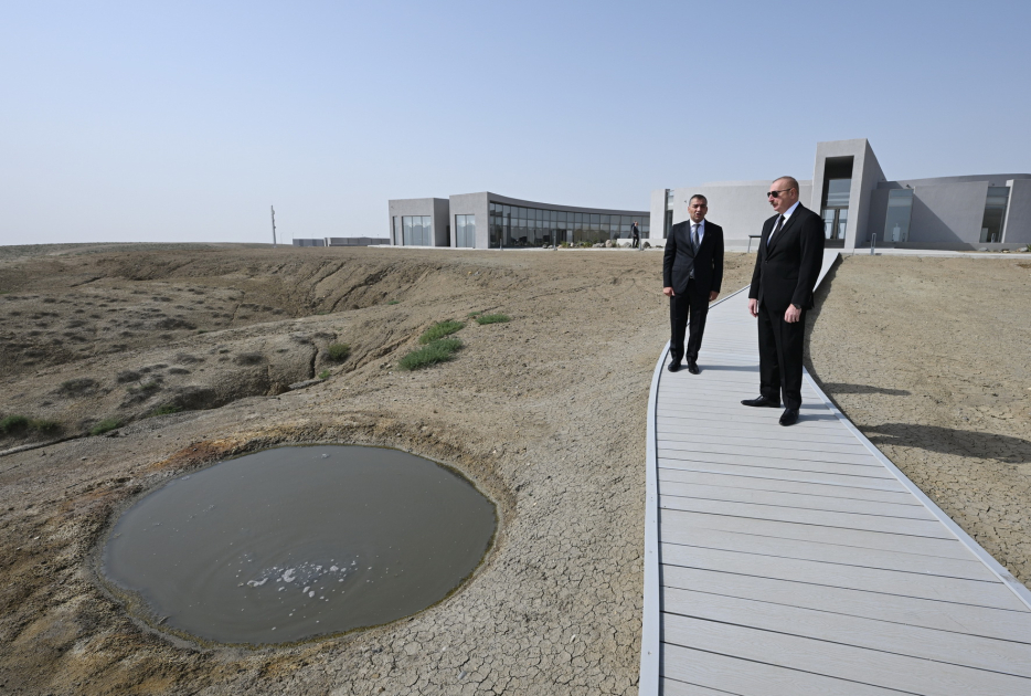 President Ilham Aliyev attends opening of Mud Volcanoes Tourist Complex (PHOTO/VIDEO)