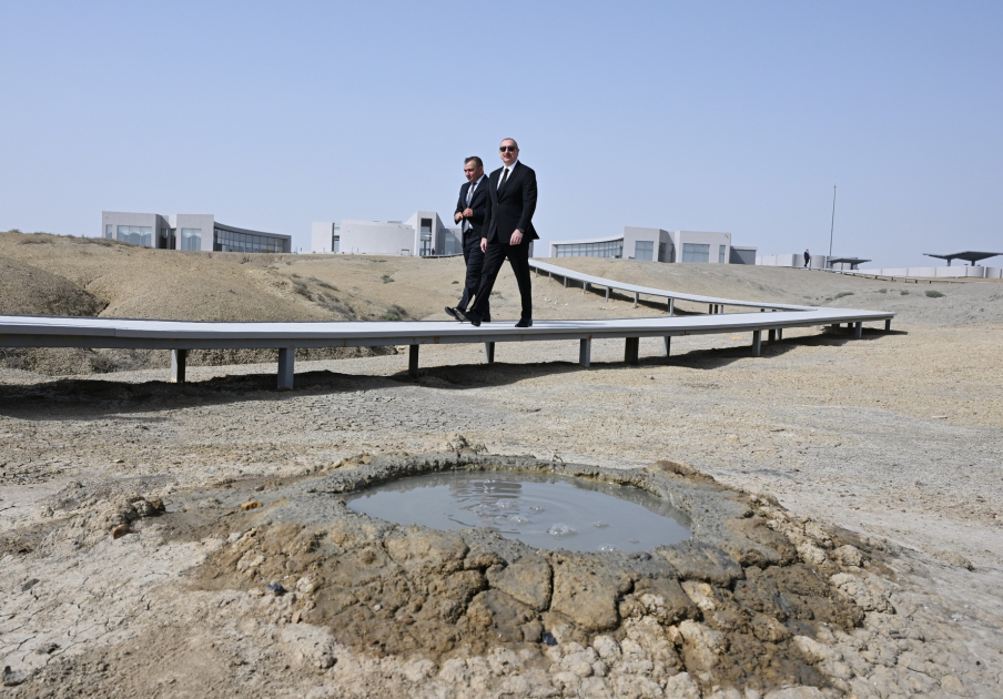 President Ilham Aliyev attends opening of Mud Volcanoes Tourist Complex (PHOTO/VIDEO)