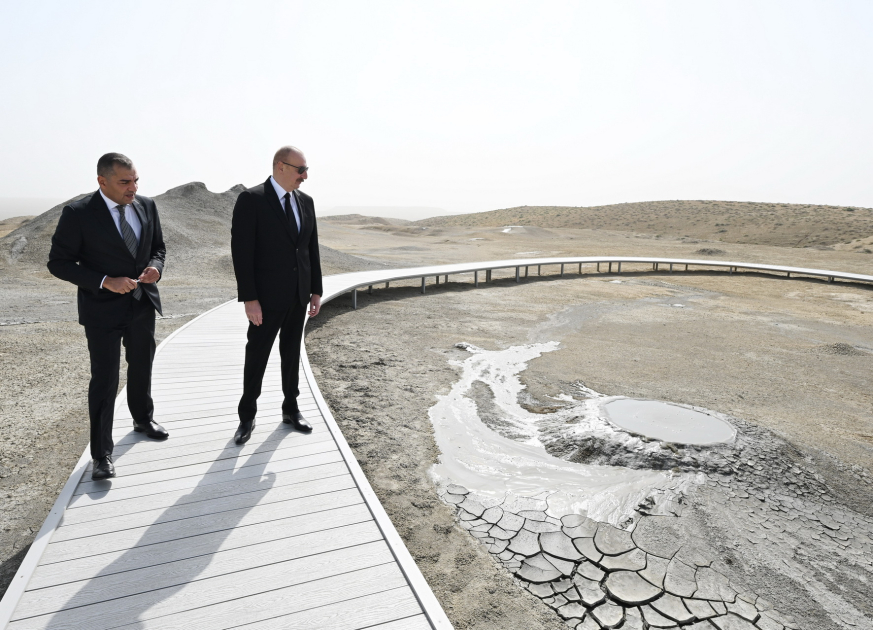 President Ilham Aliyev attends opening of Mud Volcanoes Tourist Complex (PHOTO/VIDEO)