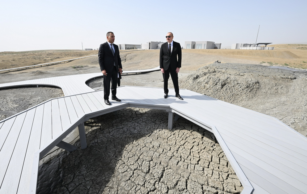 President Ilham Aliyev attends opening of Mud Volcanoes Tourist Complex (PHOTO/VIDEO)