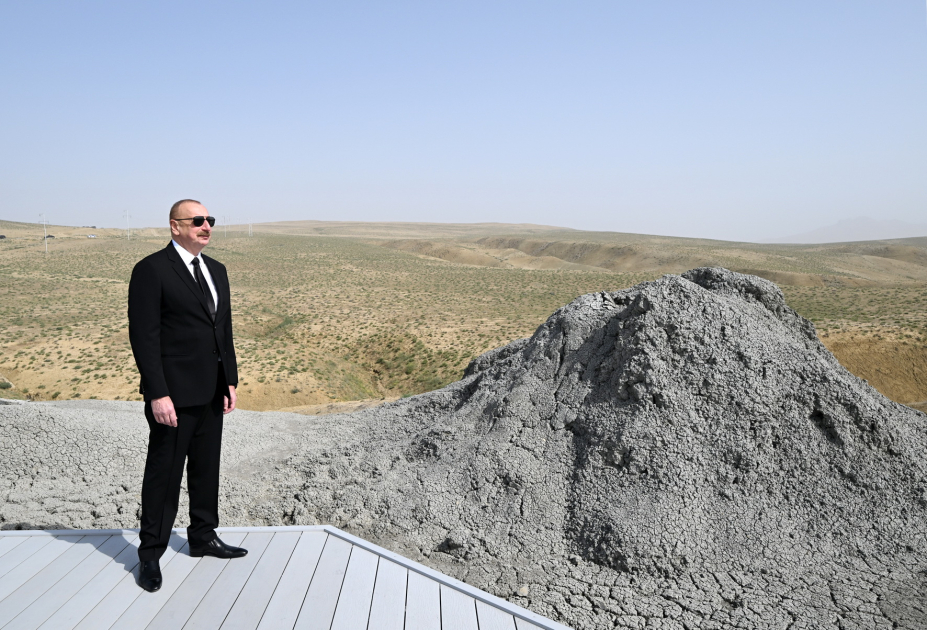 President Ilham Aliyev attends opening of Mud Volcanoes Tourist Complex (PHOTO/VIDEO)