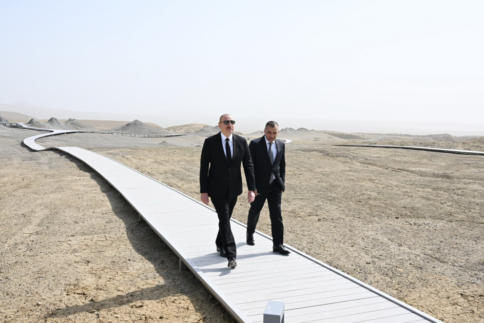 President Ilham Aliyev attends opening of Mud Volcanoes Tourist Complex (PHOTO/VIDEO)
