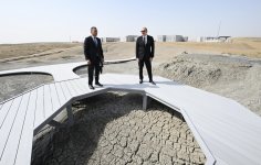 President Ilham Aliyev attends opening of Mud Volcanoes Tourist Complex (PHOTO/VIDEO)