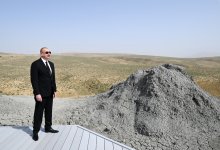 President Ilham Aliyev attends opening of Mud Volcanoes Tourist Complex (PHOTO/VIDEO)
