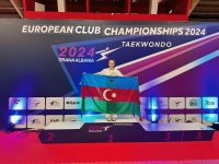 Azerbaijani taekwondo player wins silver medal at European interclub championship (PHOTO)