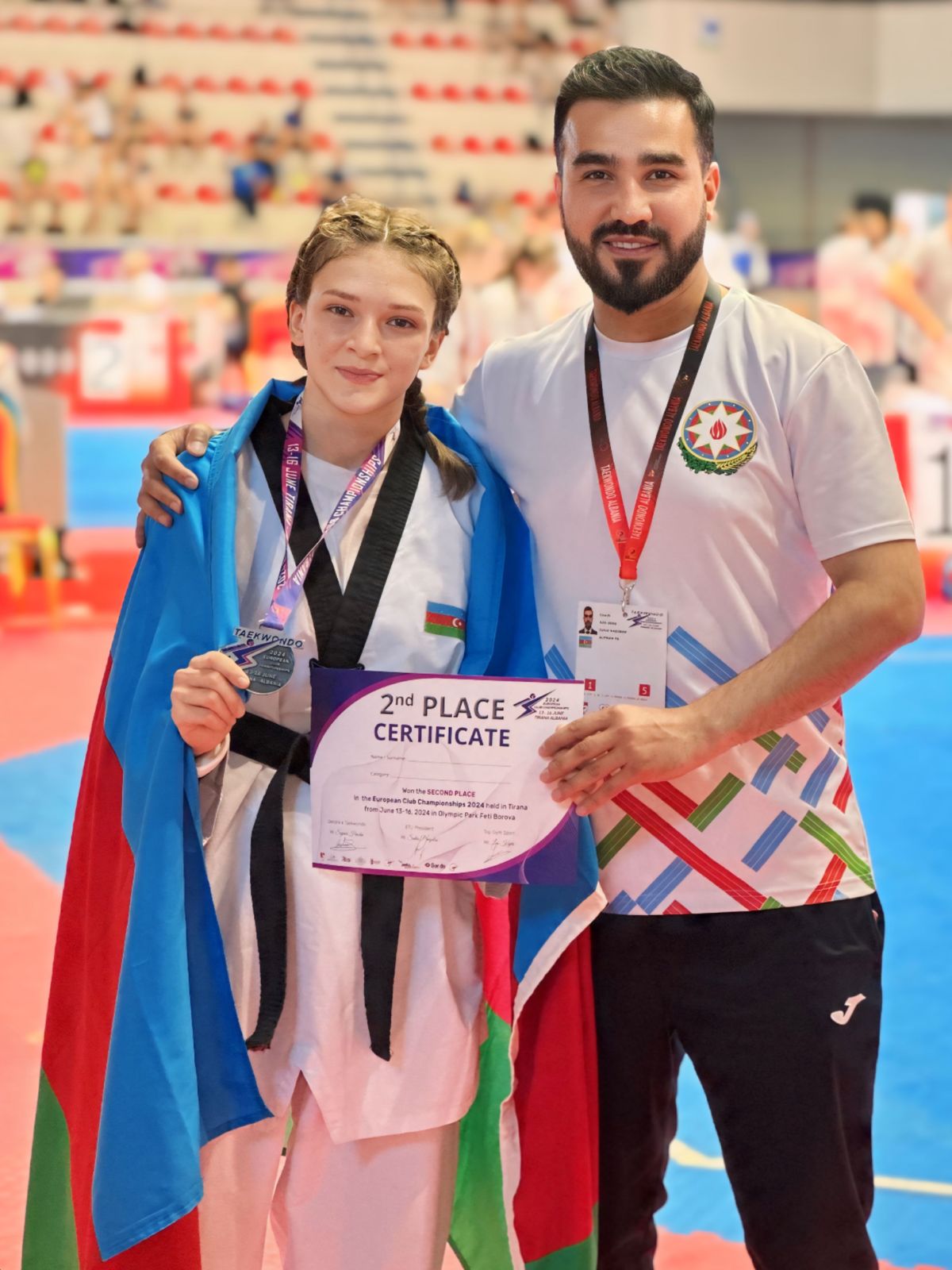 Azerbaijani taekwondo player wins silver medal at European interclub championship (PHOTO)