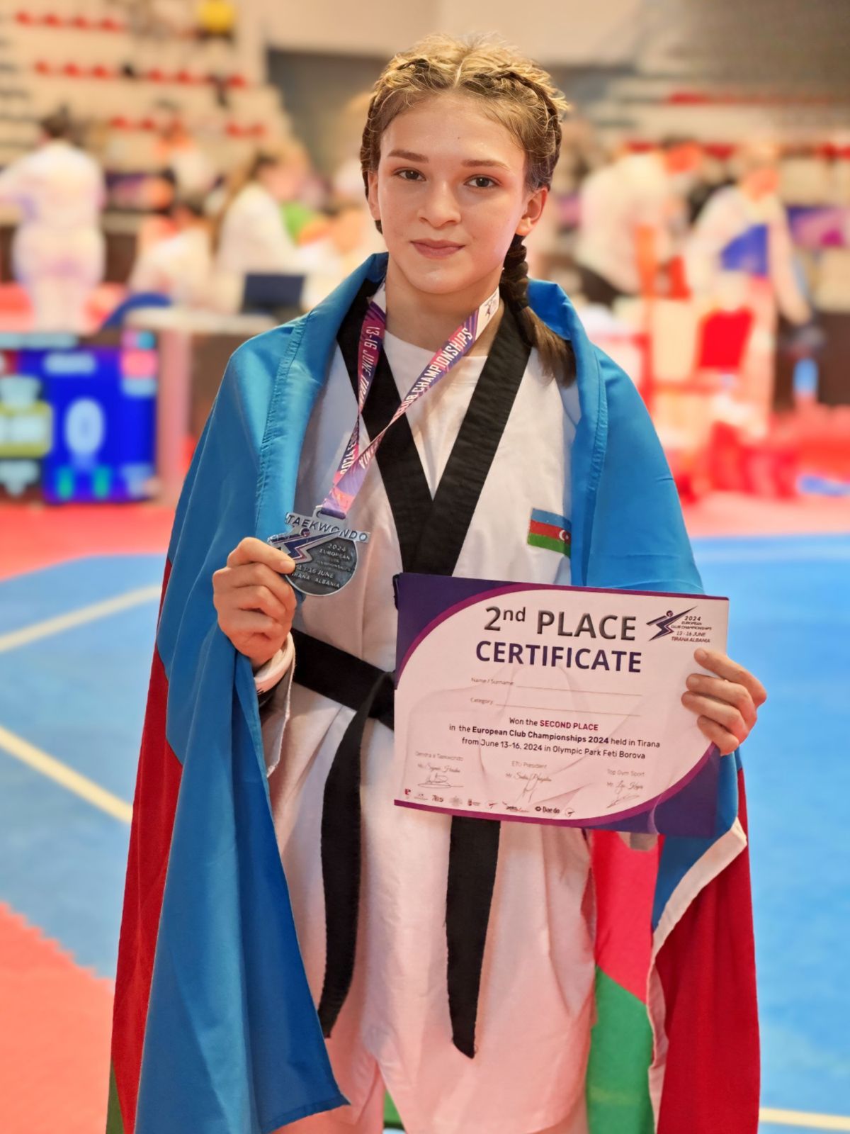 Azerbaijani taekwondo player wins silver medal at European interclub championship (PHOTO)