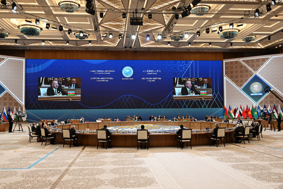 President Ilham Aliyev addresses "SCO plus" meeting in Astana (PHOTO/VIDEO)