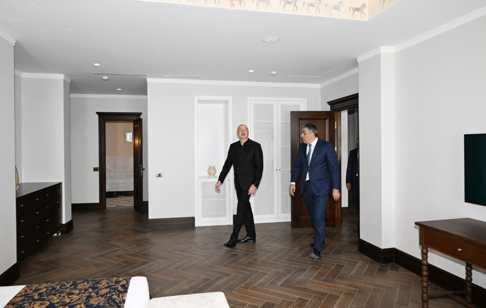 President Ilham Aliyev attends opening of "Garabagh" hotel in Khankendi (PHOTO/VIDEO)