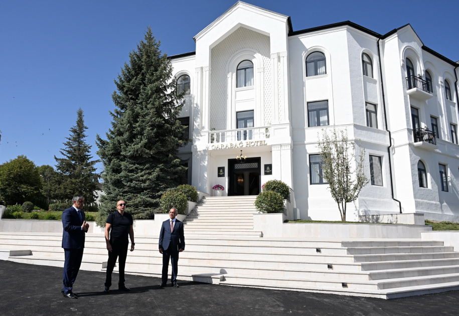 President Ilham Aliyev attends opening of "Garabagh" hotel in Khankendi (PHOTO/VIDEO)