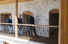 President Ilham Aliyev attends reopening of Ashaghi Govhar Agha Mosque after its restoration in Shusha (PHOTO/VİDEO)