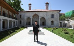 President Ilham Aliyev attends reopening of Ashaghi Govhar Agha Mosque after its restoration in Shusha (PHOTO/VİDEO)