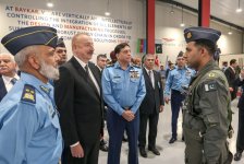 President Ilham Aliyev visits military exhibition at National Aerospace Science and Technology Park in Islamabad