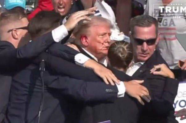 Trump rushed offstage after sound of gunfire at campaign rally (VIDEO)