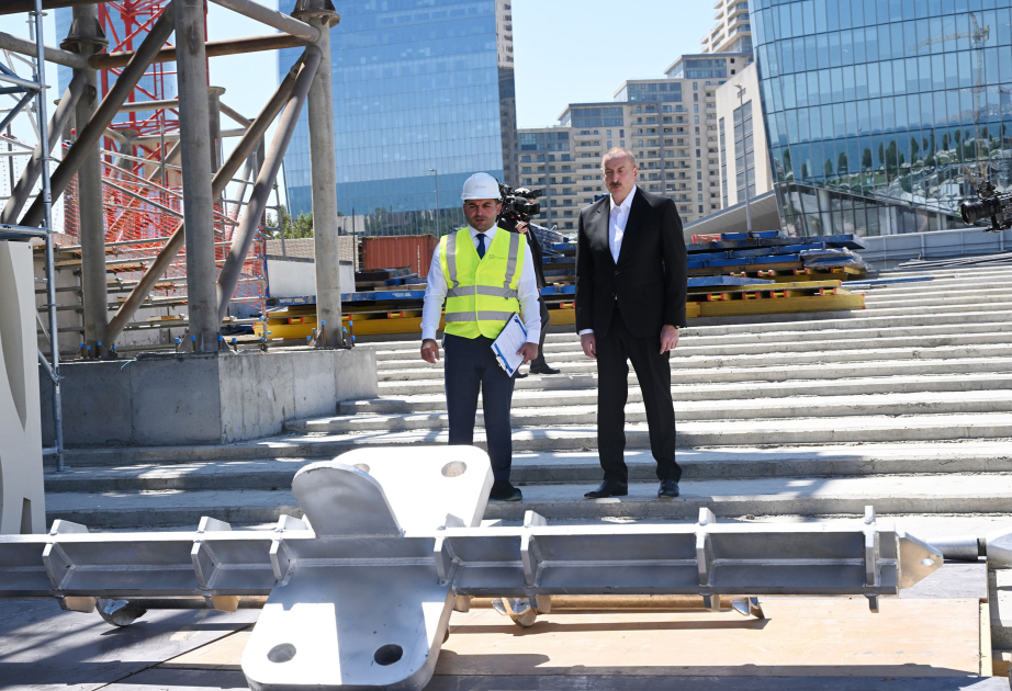 President Ilham Aliyev inspects progress of Victory Park construction in Baku (PHOTO/VIDEO)