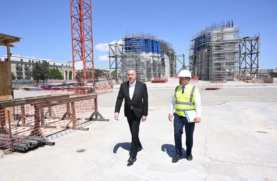 President Ilham Aliyev inspects progress of Victory Park construction in Baku (PHOTO/VIDEO)