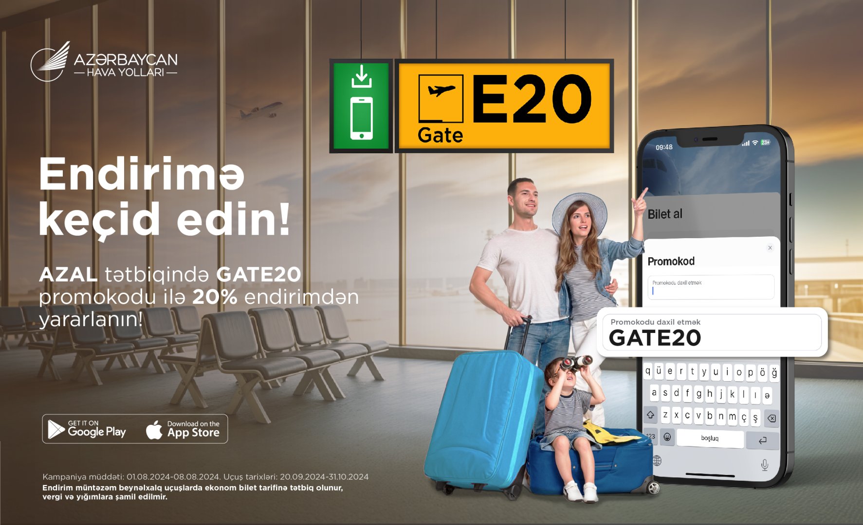 Enjoy AZAL’s 20% Discount on Flight Tickets with Promo Code GATE20