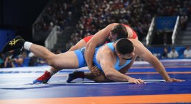 Azerbaijani Greco-Roman wrestler reaches semi-finals at Olympic Games in Paris (PHOTO)