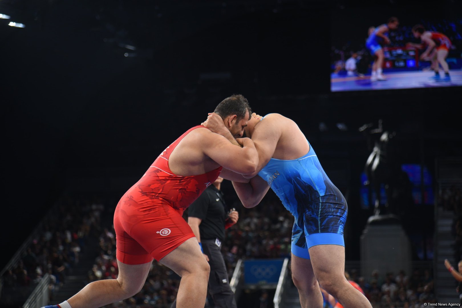 Azerbaijani Greco-Roman wrestler reaches semi-finals at Olympic Games in Paris (PHOTO)