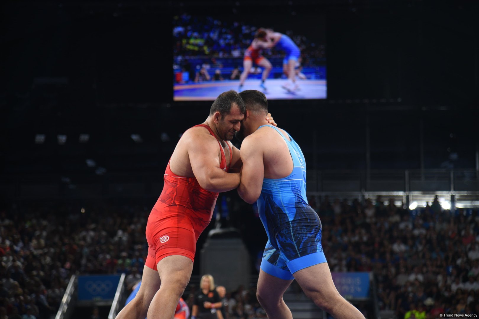Azerbaijani Greco-Roman wrestler reaches semi-finals at Olympic Games in Paris (PHOTO)