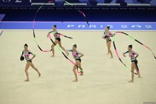 Azerbaijani gymnasts complete second exercise in Paris Olympics group all-around (PHOTO)