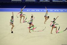 Azerbaijani gymnasts complete second exercise in Paris Olympics group all-around (PHOTO)