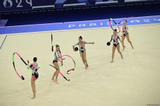 Azerbaijani gymnasts complete second exercise in Paris Olympics group all-around (PHOTO)