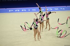 Azerbaijani gymnasts complete second exercise in Paris Olympics group all-around (PHOTO)