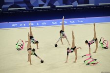 Azerbaijani gymnasts complete second exercise in Paris Olympics group all-around (PHOTO)