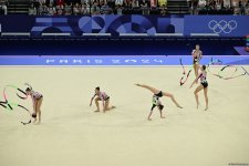 Azerbaijani gymnasts complete second exercise in Paris Olympics group all-around (PHOTO)